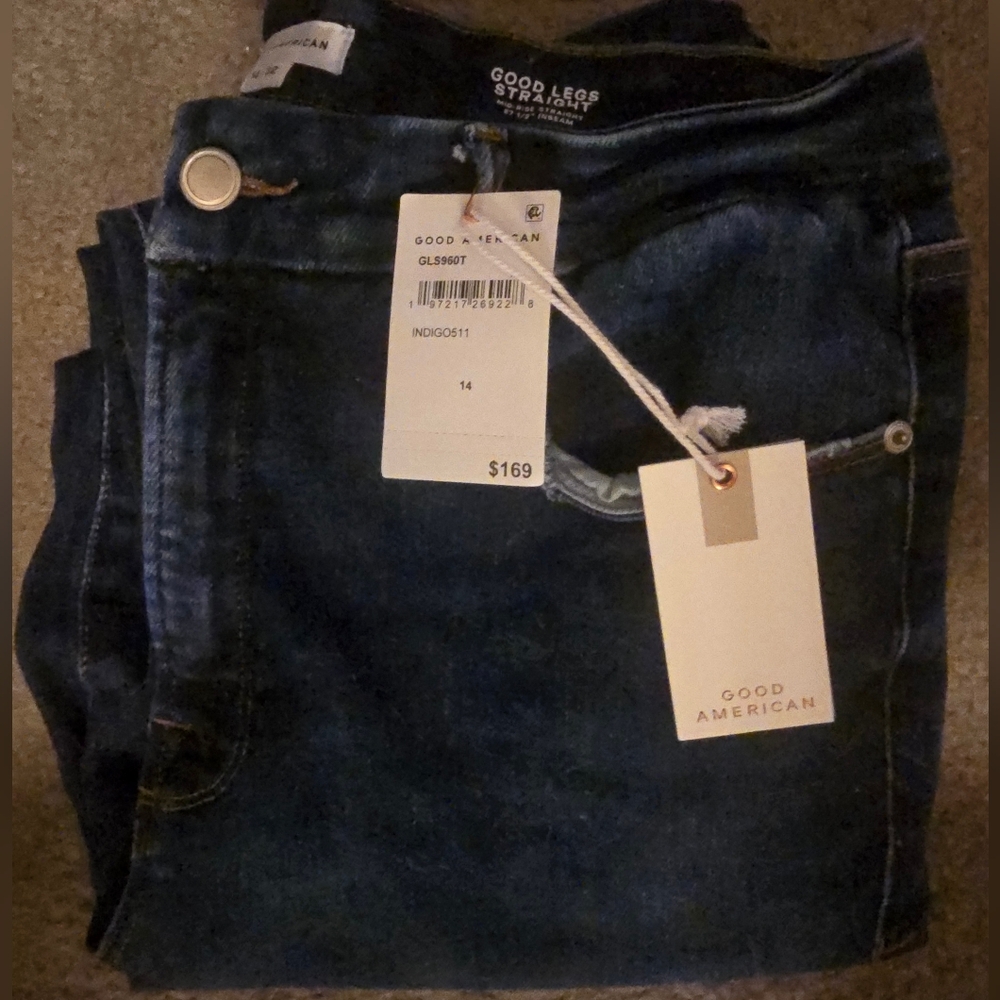 NWT Good American Soft Tech Good Straight Jeans - Picture 6 of 7